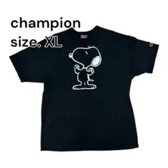 Champion Snoopy Tシャツ XL 黒　コットン　キャラクター