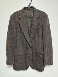 80s Harris Tweed ヘリンボーンツイルウールテーラードジャケット