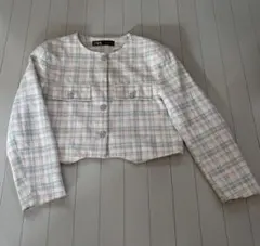 ZARA チェック柄 クロップドジャケット 訳有り