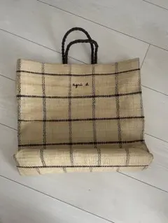 agnis b. ラフィアトートバッグ 保存袋付き