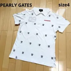 【訳あり】パーリーゲイツ ポロ シャツ ホワイト ゴルフ ウェア サイズ4 白