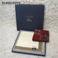 極美品✨バーバリー ハンカチ2枚セット ノバチェック ロゴ刺繍 ホースロゴ