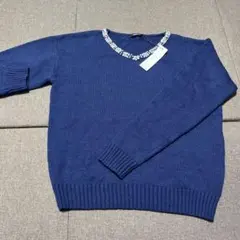【新品未使用】ネイビー ニット M