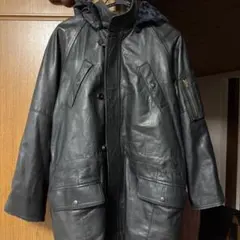 黒 レザーコート フード付き Sサイズ