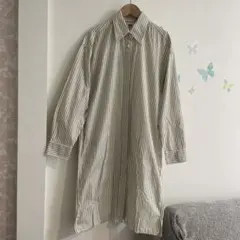 1【Ｍ】ユニクロ ストライプ シャツ ワンピース