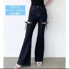 【公式完売:Sサイズ】RESEXXY リゼクシー カットアウトリボンデニムパンツのサムネイル