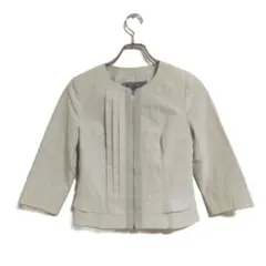 Viaggio Blu ノーカラージャケット 七分袖 ベージュ S 上品 秋冬のサムネイル