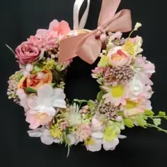 【15cm】春の訪れ桜咲くリースピンク系造花リース doxx7様リクエストリース