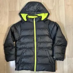 NIKE ダウンコート ブラック/ライム キッズ　Lサイズ　160 フード取外し