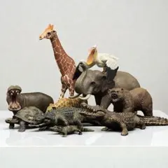 シュライヒ フィギュア まとめ売り 10体セット ゾウ カバ クマ ワニ キリン