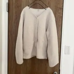 ユニクロ　ボアフリース　クルーネックカーディガン