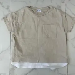 ベージュ Tシャツ ポケット付き 80cm
