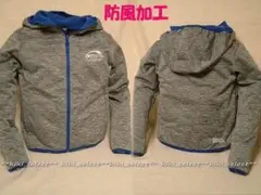 008◆新品【140cm】グレー☆防風加工ジャケット☆裏フリース◆