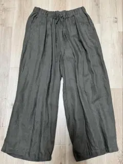 （美品）無印良品☆リネン　麻　100%☆ガウチョ　パンツ☆Ｌ
