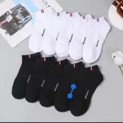 靴下　黒白10足セット くるぶし アンクル丈　ショート　スニーカーソックス　黒