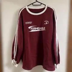 SHEIN バーガンディ オーバーサイズ トレーナー