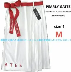 定価3.7万 PEARLY GATES ドビーメッシュプリーツミモレスカート