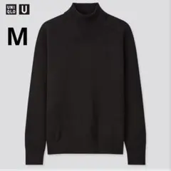 UNIQLO　メリノブレンドモックネックセーター　M　ブラック