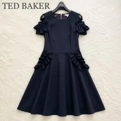 美品【TED BAKER】テッドベイカー 刺繍フレアワンピース オケージョン