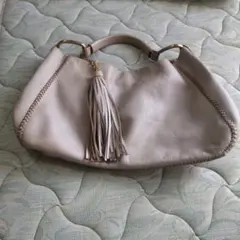 「11/25に削除」SAZABY ベージュ レザー ショルダーバッグ