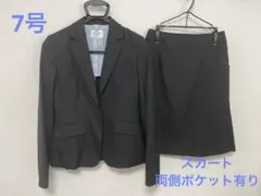 スーツ レディース 7号 黒 ストライプ スカートセットアップ