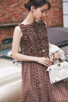 極美品❤️SEVENTEN by MIHO KAWAHITO ロングワンピース ドットワンピース(ホワイト) - seventen