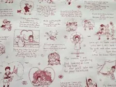 大SALE✨USA fabric マーカスブラザーズ バレンタイン柄 赤♡