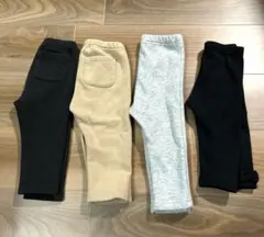 UNIQLO &バースデイ レギンスパンツ 4枚セット 黒 グレー 女の子