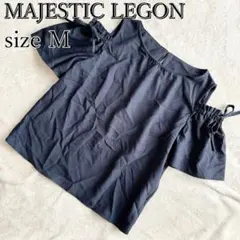 MAJESTIC LEGON 肩開きリボンブラウス M 半袖 オープンショルダーのサムネイル