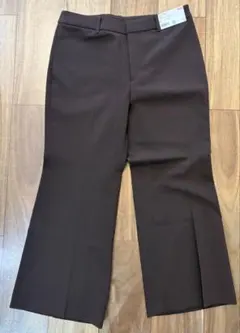 UNIQLO ダークブラウン スマートフレアパンツ XL 丈短め