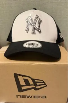美品9FORTY A-Frame MLB パールバッジ ブラッククロームホワイト