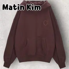 新品 Matin Kim マーティンキム 刺繍ロゴ パーカー ブラウン - メルカリ