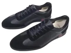Clarks クラークス ブラックコンビレザースニーカー UK9G