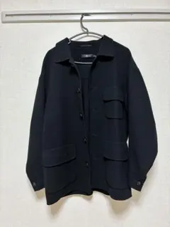 UNIQLO ウールブレンド ショートコート ブラックのサムネイル