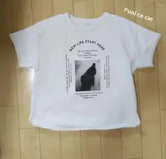 ピュアルセシン スウェット半袖プリント Tシャツ アイボリー生成りのサムネイル