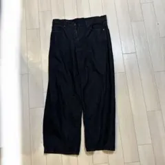 GU ブラック ワイドパンツ サイズ30 バレルレッグ