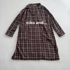 niko and... チェック柄シャツワンピース 長袖