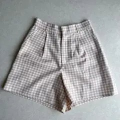 【即購入可】ギンガムチェック ベージュ ショートパンツ Mサイズのサムネイル