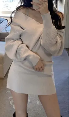 【送料込】グレイルニットXニットキャミワンピースセットアップrut903