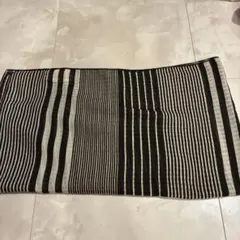 ストライプ柄 ストール マフラー ブラック ホワイト
