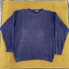 90s J.Crew コットンケーブル　フェードネイビー