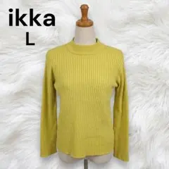 ikka リブニット モックネック セーター L イエローのサムネイル