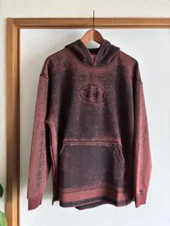 DIESEL ディーゼル ボルドーブラック加工フード付パーカー！女の子にも！