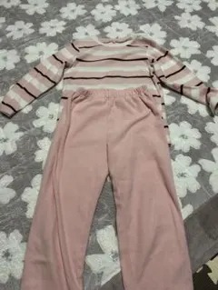 フリースパジャマセット 100cm ピンク