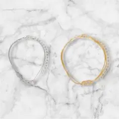 ブレスレット　ペア　ゴールドとシルバーのセット　エレガント