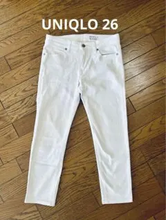 【セール】美品☆ユニクロ　ホワイト　26 スキニージーンズ　デニム