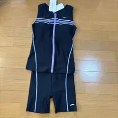 【新品タグ付き】Speedo フィットネス水着 パープル&ブラック　Sのサムネイル