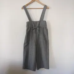 【サイズ140】キッズ サロペットパンツ グレー系チェック