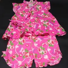 女の子  甚平 浴衣　90㎝　ピンク 夏祭り 子供服