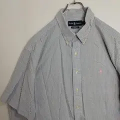 は*る様 ラルフローレン 半袖シャツ BDシャツ ストライプ ポニー バイカラー